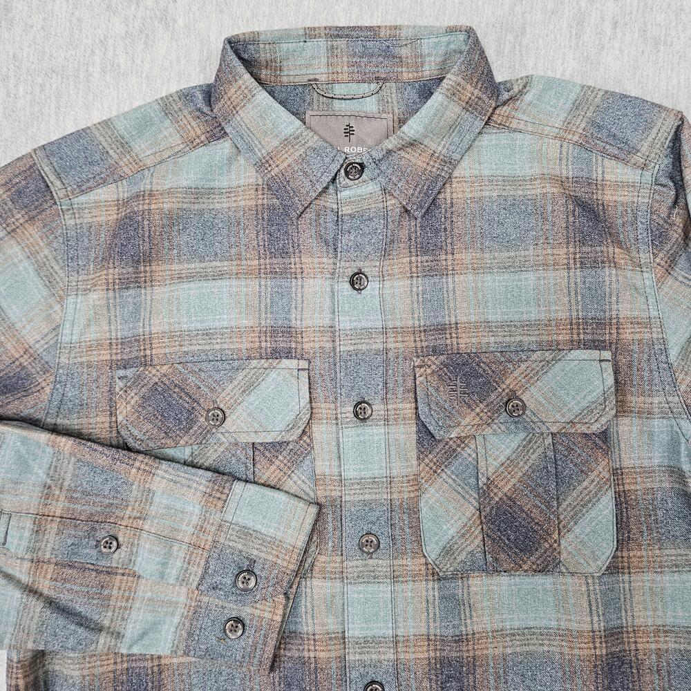 Royal Robbins Shirt Mens Small Plaid Flannel Button Down Outdoor Pocket